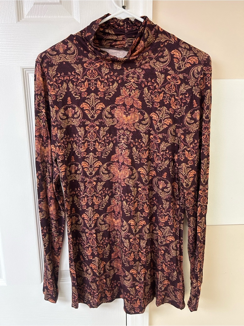 Soft Surroundings Mockneck Floral Long Sleeve Top